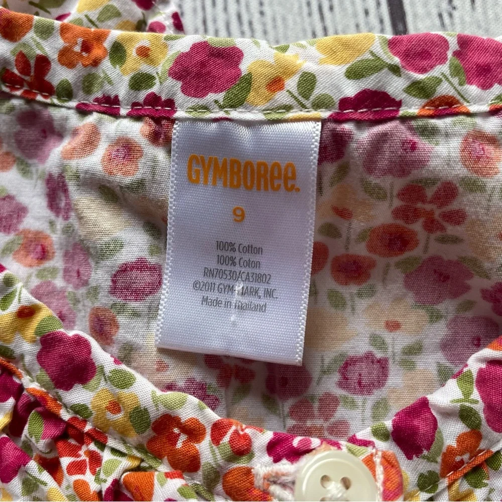 Gymboree Woodland Friends Floral Poplin Top Size 9